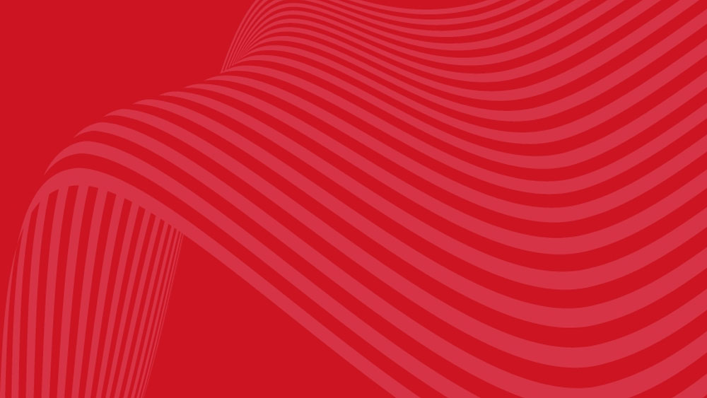 Wave motif on a red background