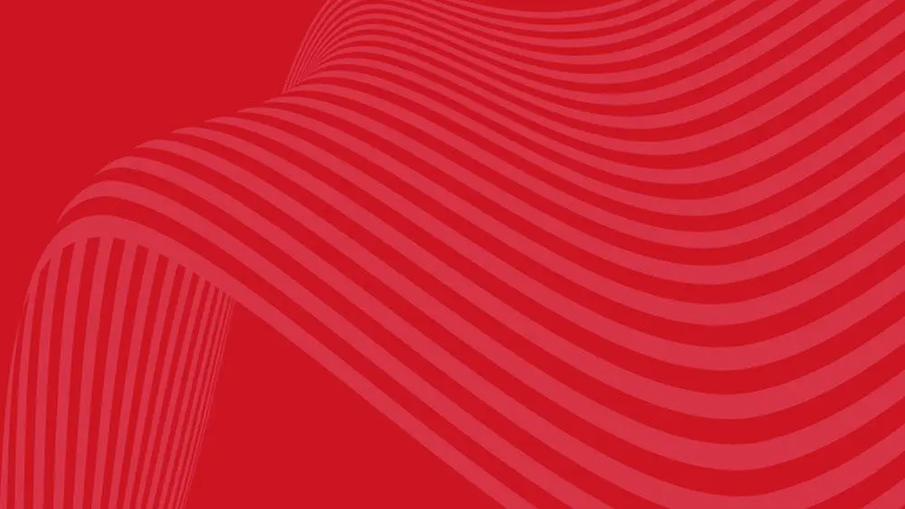 Wave motif on a red background