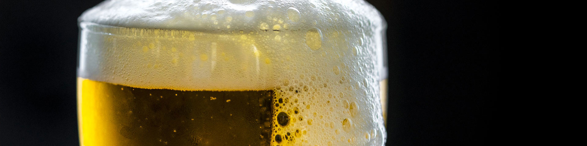 Close up of a frothy pint of lager