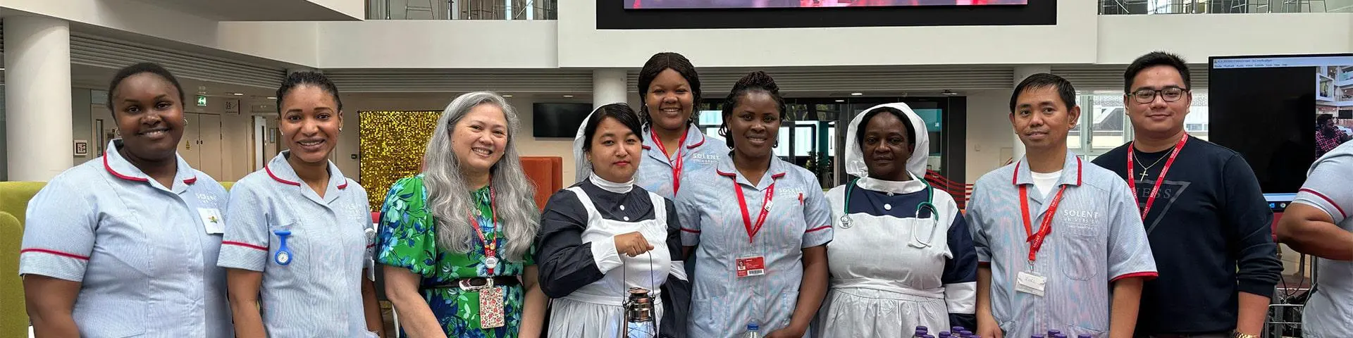 Student nurses in The Spark at Solent University.