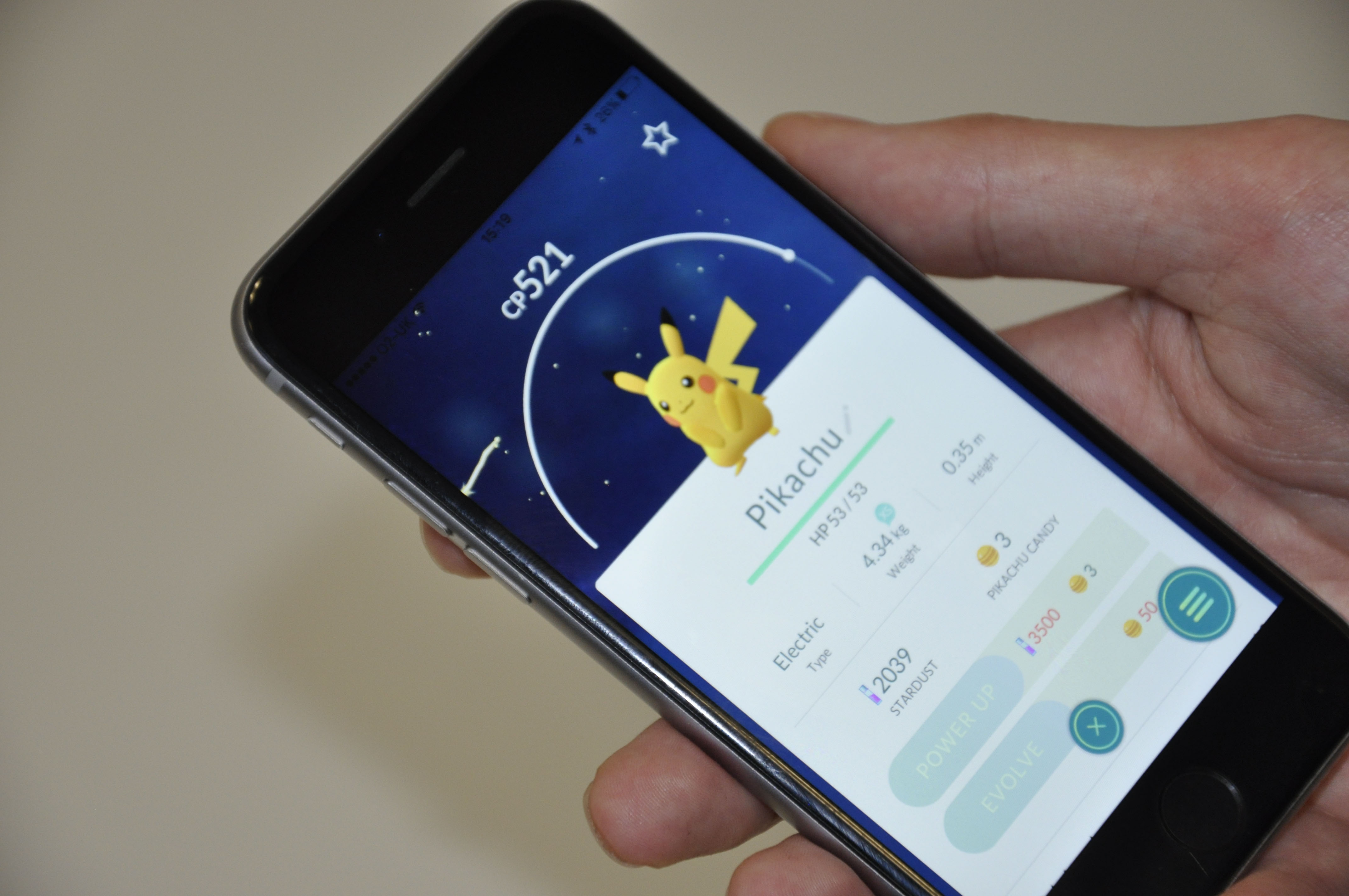 Pokemon game on a mobile phone