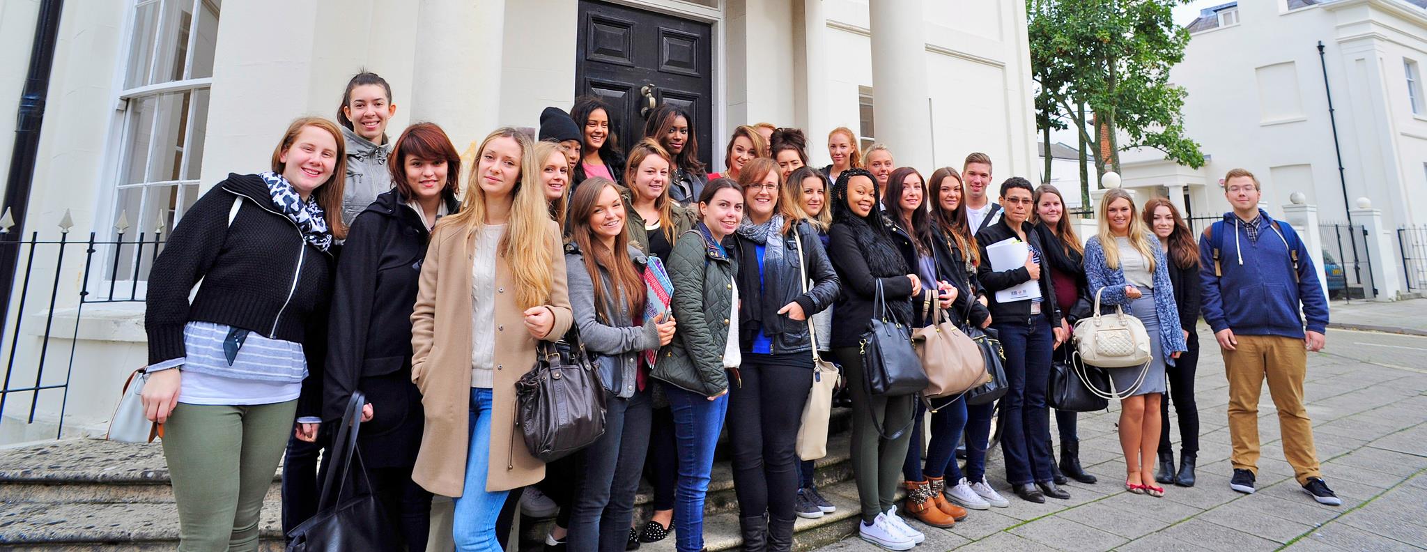 PR students outside an agency