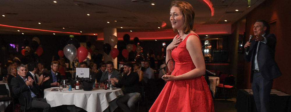 Primrose Kavanagh accepting her award