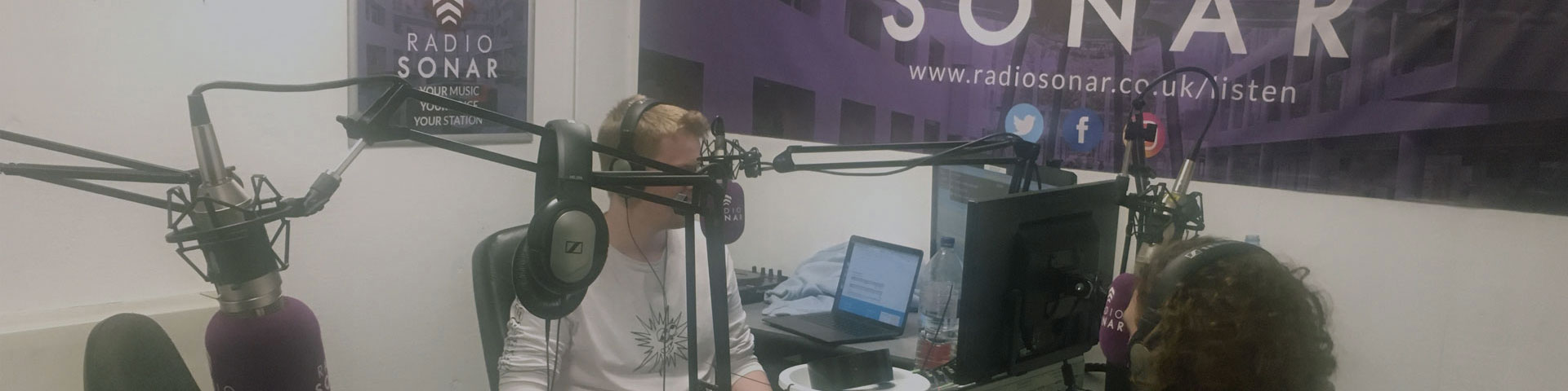 A Radio Sonar presenter in the studio