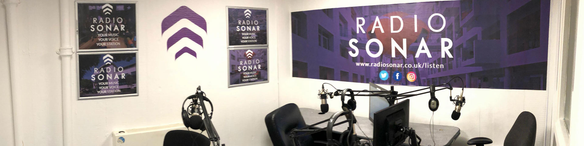 The Radio Sonar studio at Solent University