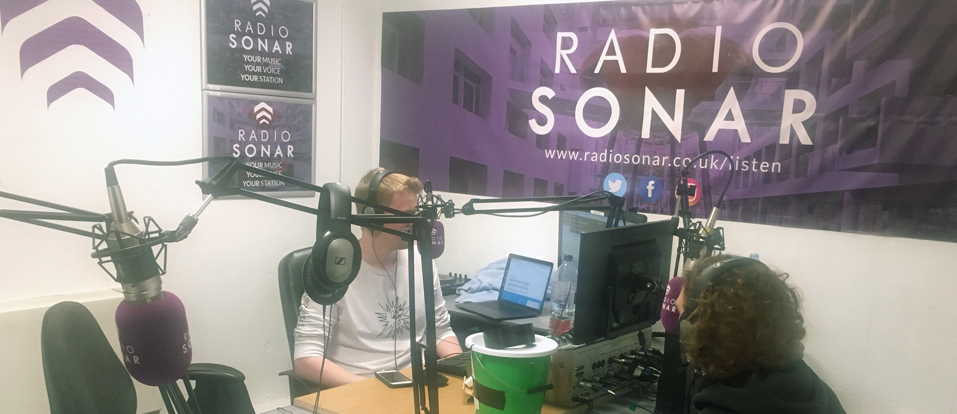Students in the Radio Sonar studio