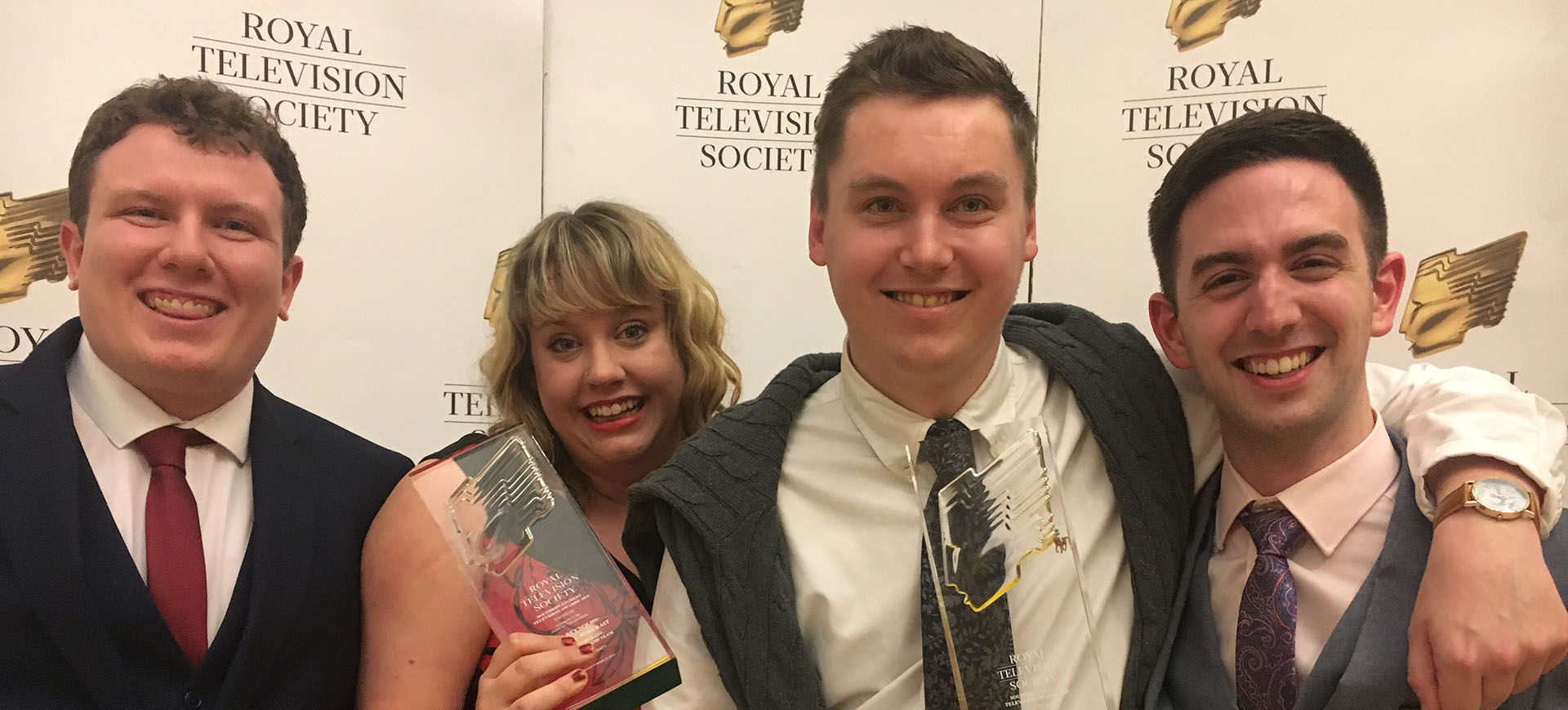 Students at the Royal Television Society (RTS) awards