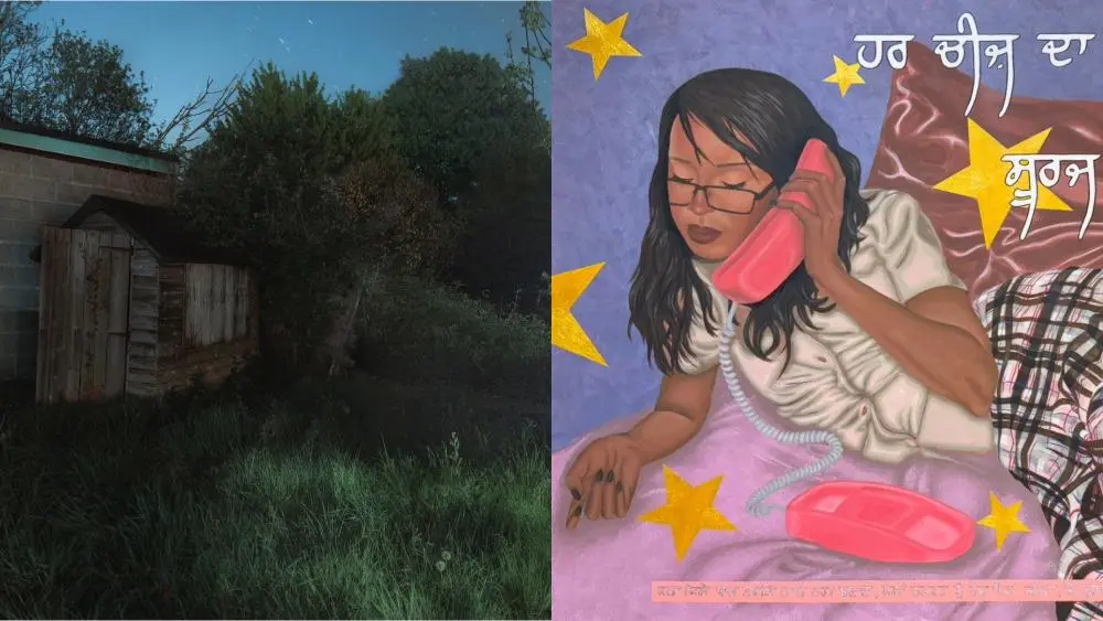 Sian Chungh and Kai Grizzle's artworks a photograph of a garden and a portrait