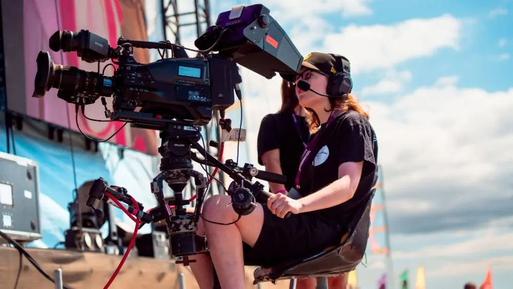 Filming festival main stage