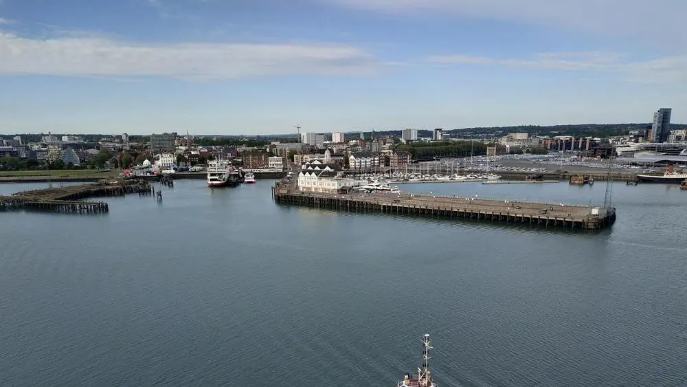 Southampton port view from a drone