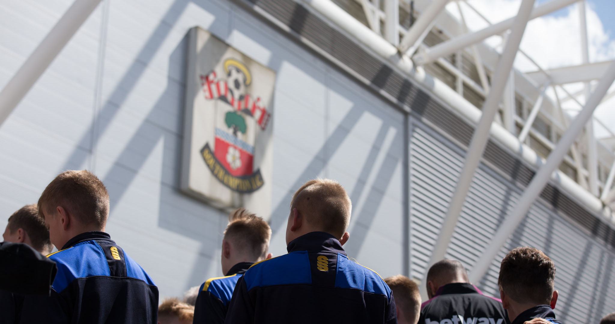 Players stood outside St Marys stadium