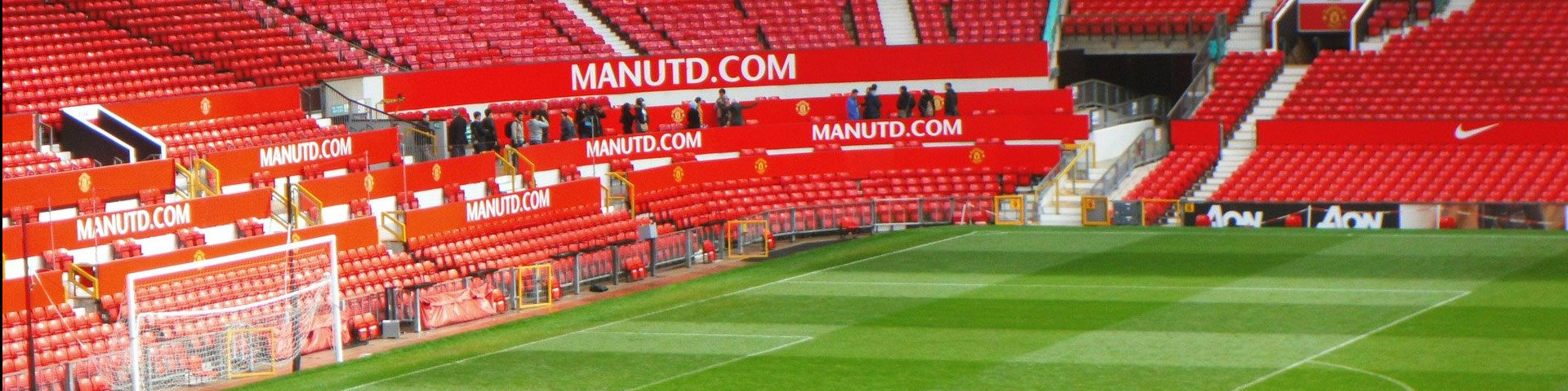 The pitch and seating at Manchester United's stadium, Old Trafford