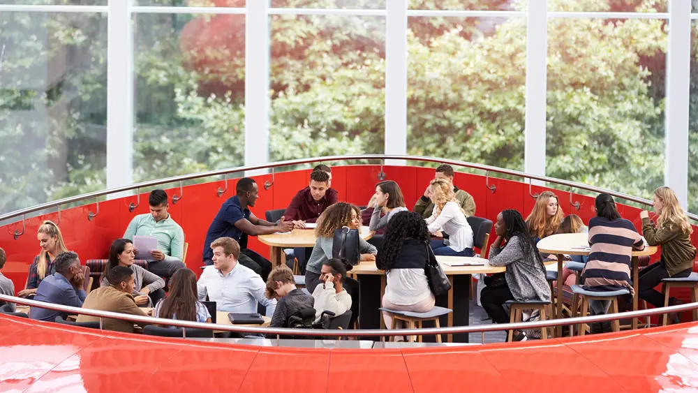 Students working in the Pod