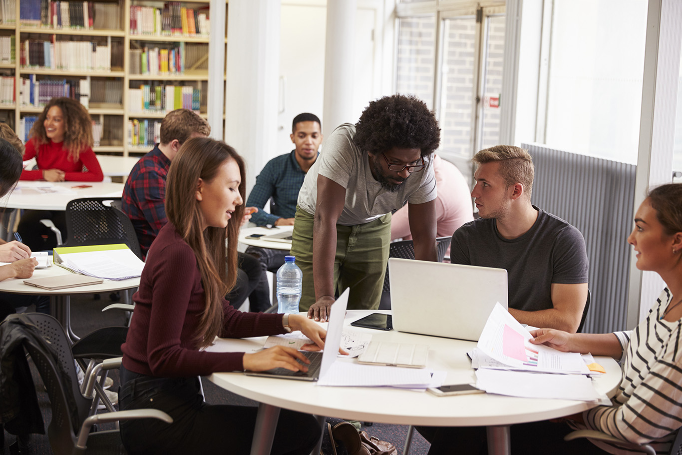 students working