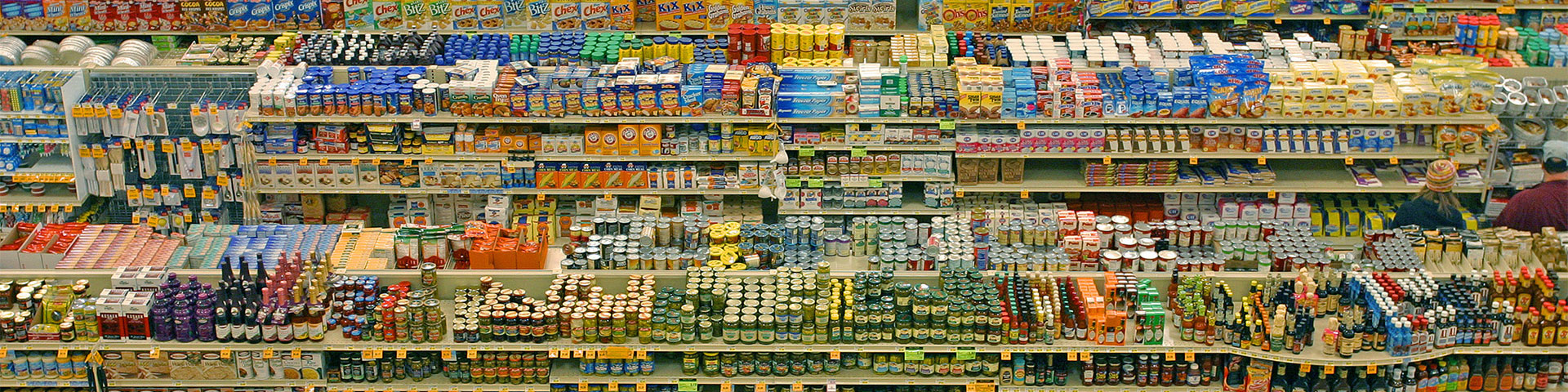 Shelves of a supermarket