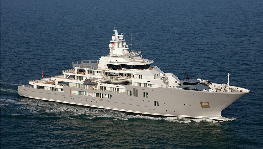 Superyacht in the sea