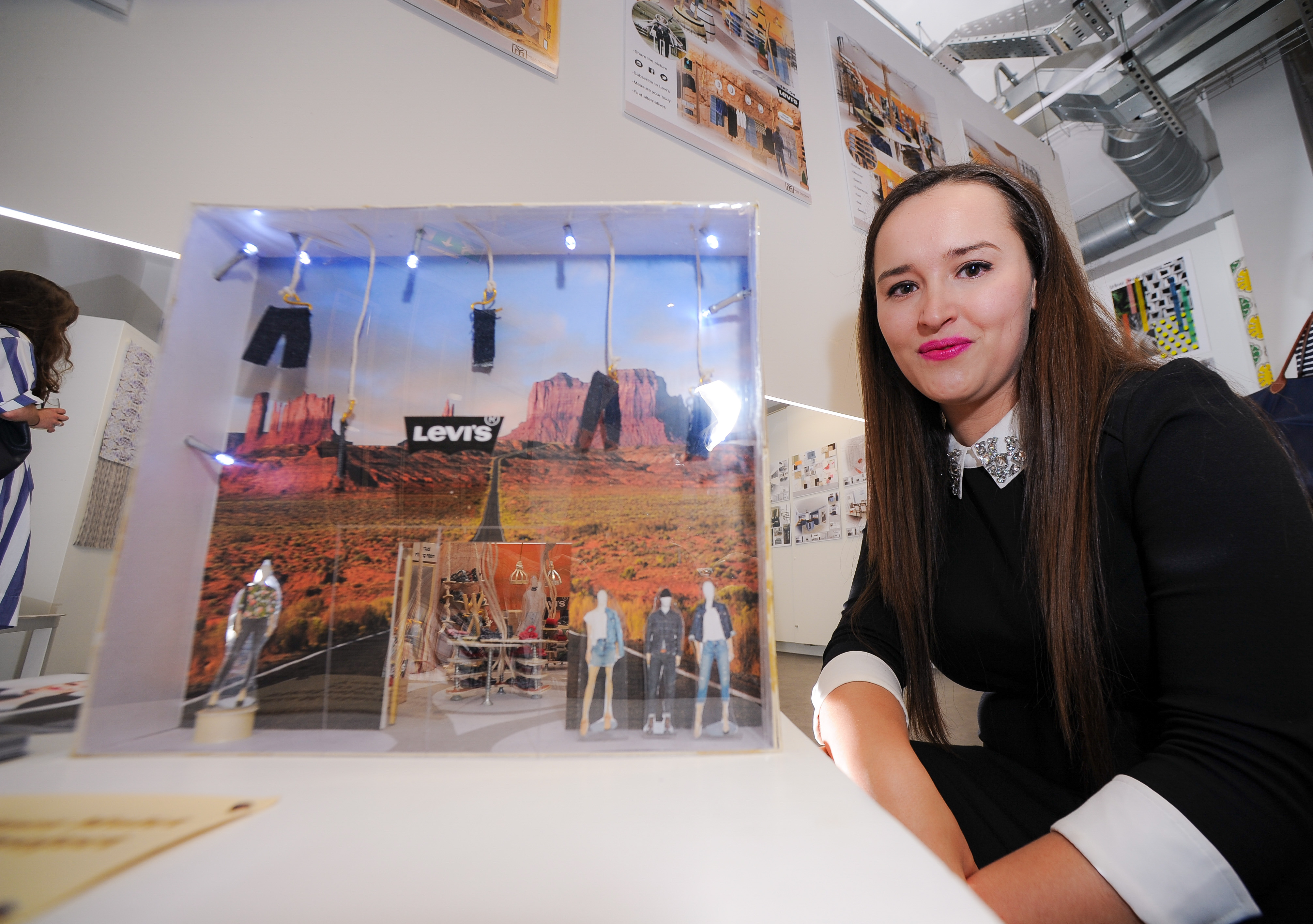 Yaiza Martinez with her design of the Levi's store