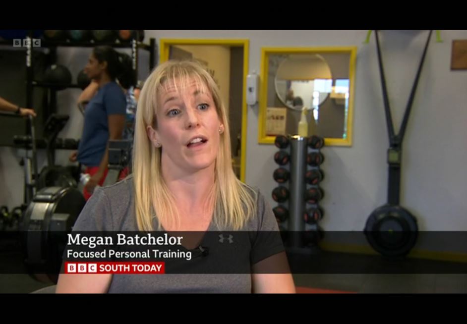 Megan Batchelor, Focus Personal Training featuring on BBC South Today