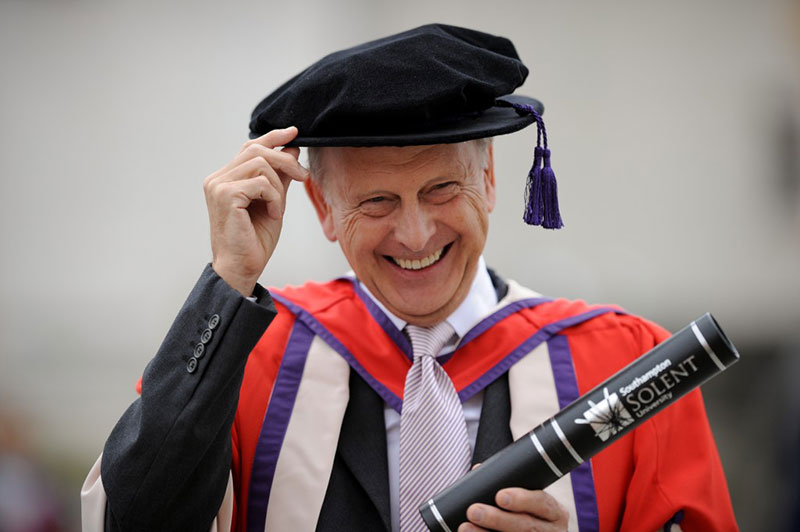 Paul Smith CBE with his honorary degree from Solent University