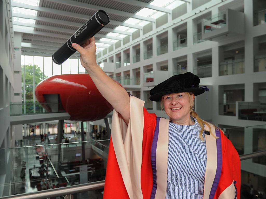 Shelley Alexander with her degree in The Spark