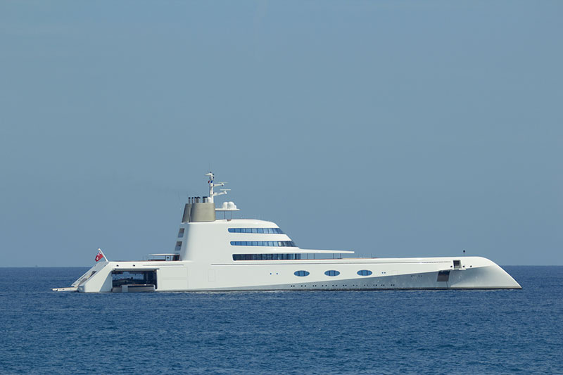 The superyacht A at sea