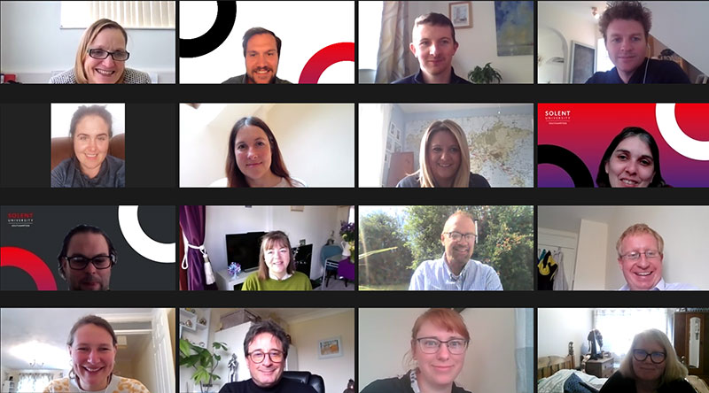 Members of Solent's University of Sanctuary network on a Zoom call