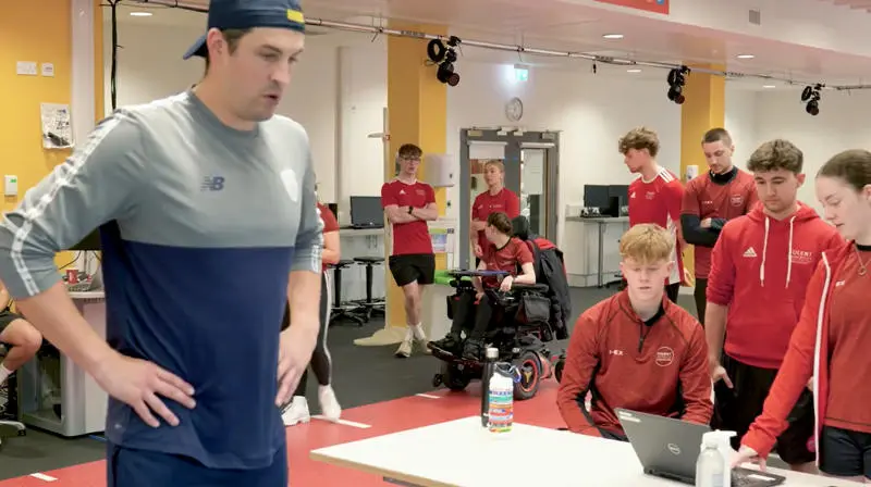 Solent students working with Hampshire cricket player