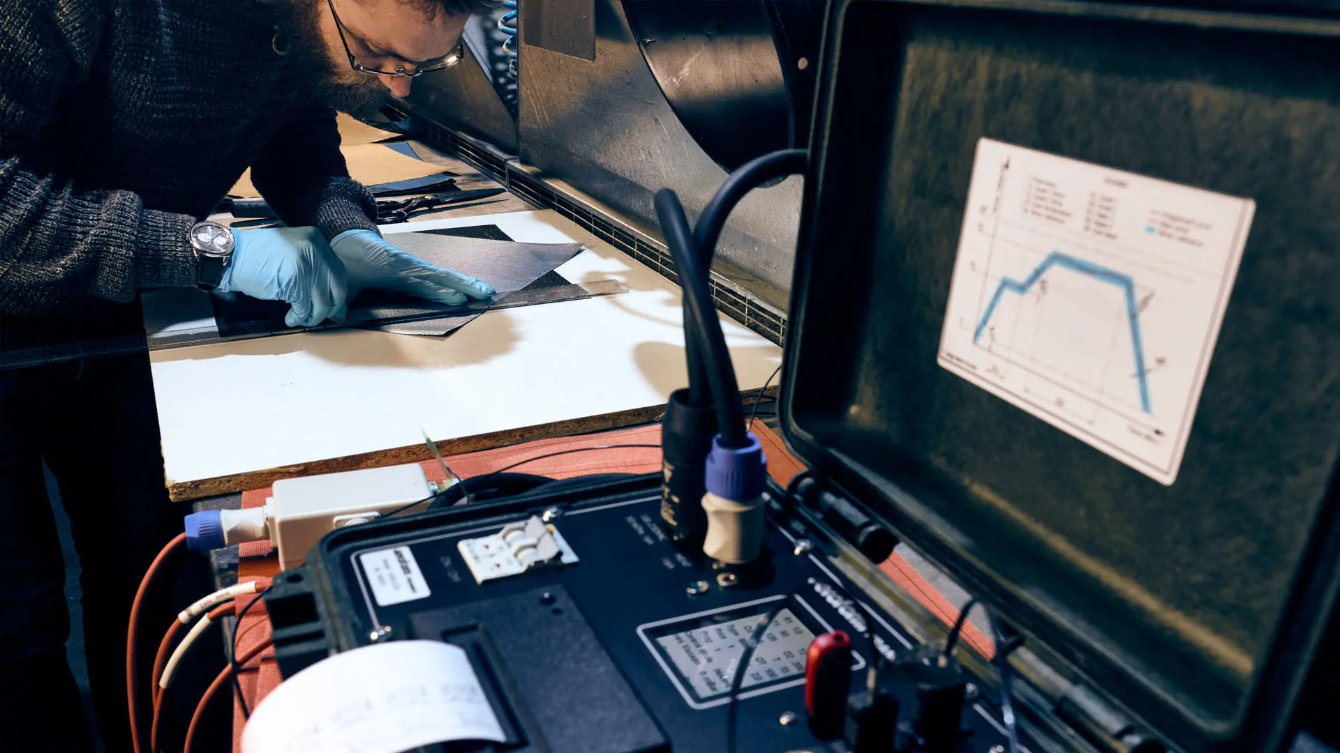 Testing equipment in the advanced composites lab