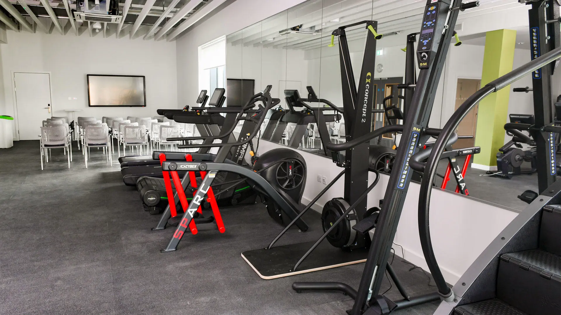 Cardio machines in teaching gym