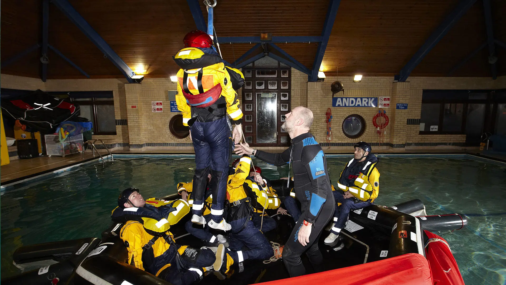 Helicopter underwater escape training