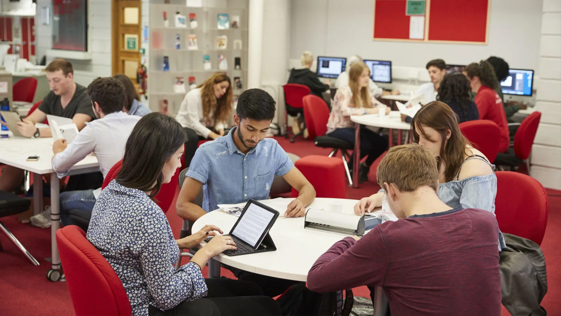 Students in the library