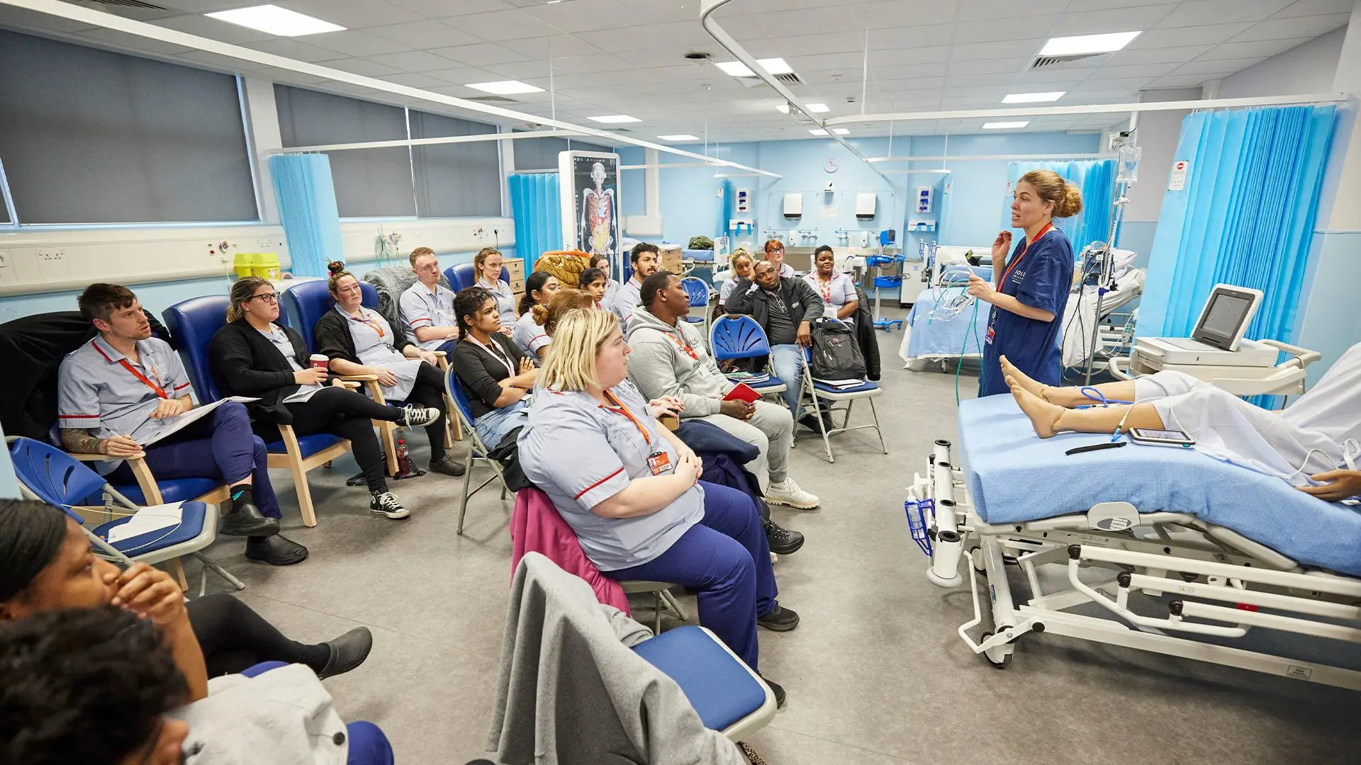 Students learning in Human Health lab
