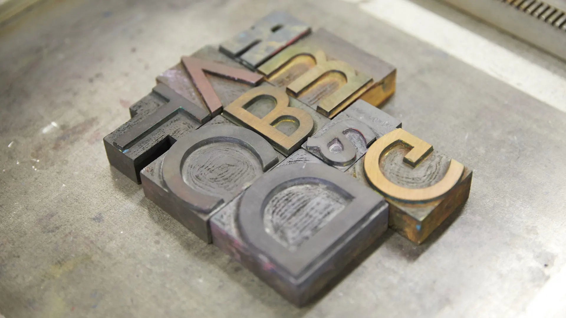 Letter blocks for a print press