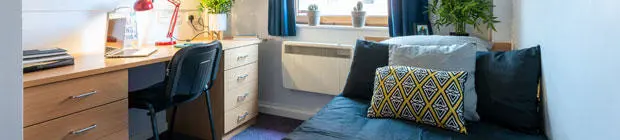 A student room in Deanery residence