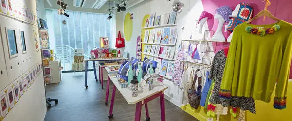 A shot of the interior of the new on-campus Re:So store, showing products for sale