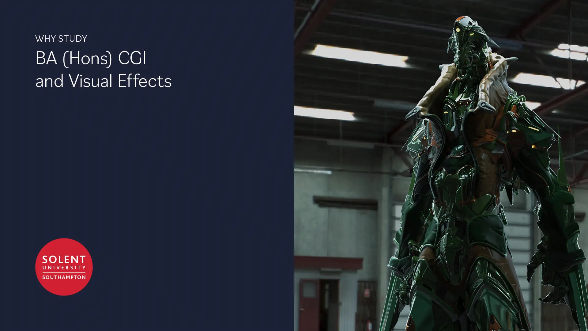 Image reads Why study BA (Hons) CGI and Visual Effects