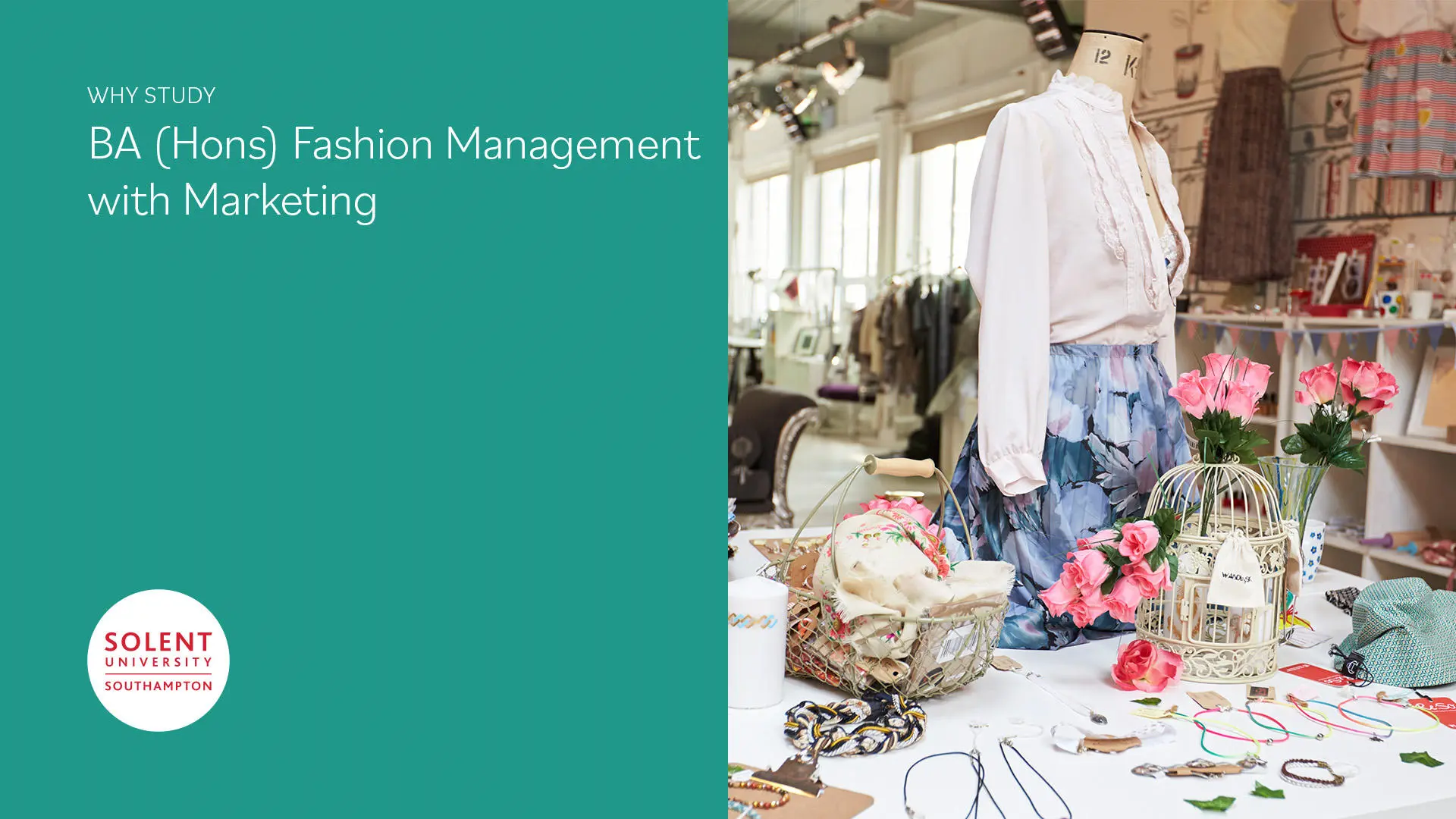 Image reads Why study BA (Hons) Fashion Management with Marketing