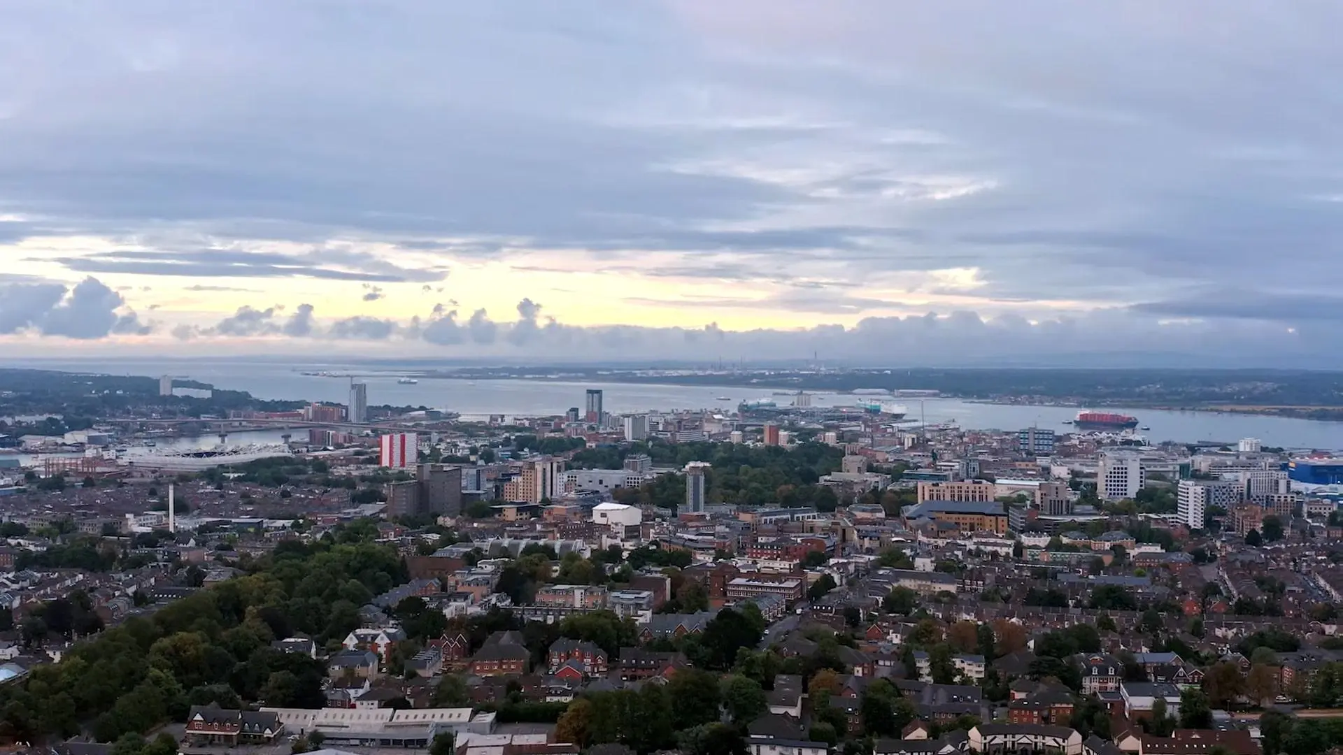 An image of Southampton from the sky