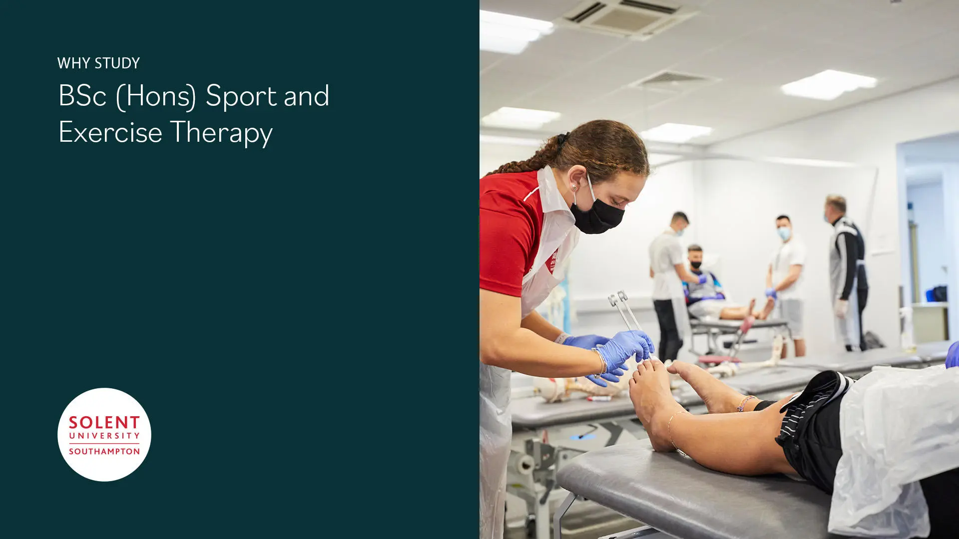 Image reads Why study BSc (Hons) Sport and Exercise Therapy