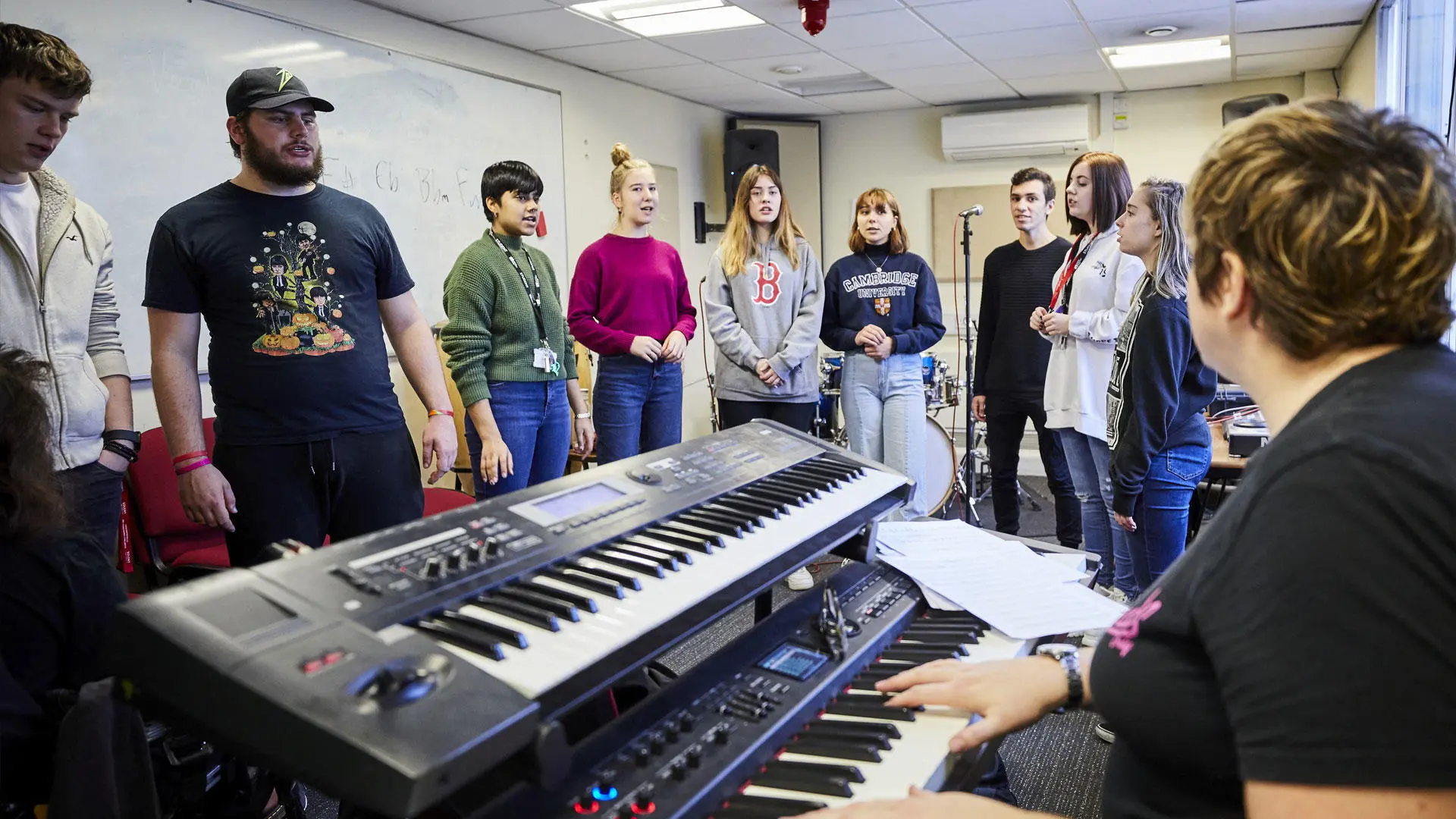 Musical theatre students in a vocal rehearsal