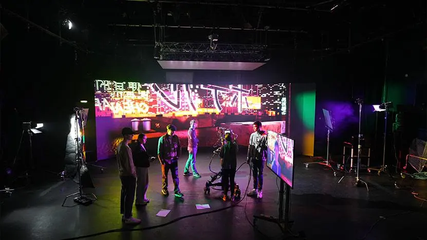Image of production team working in a TV studio
