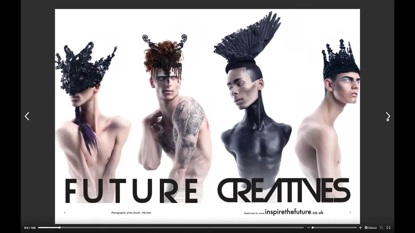 Image shows male torso's with the text 'Future creatives' 