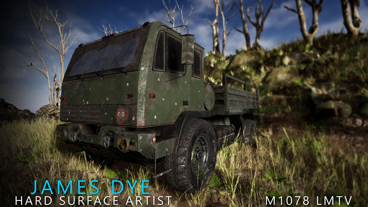 Image shows a render of an army vehicle.