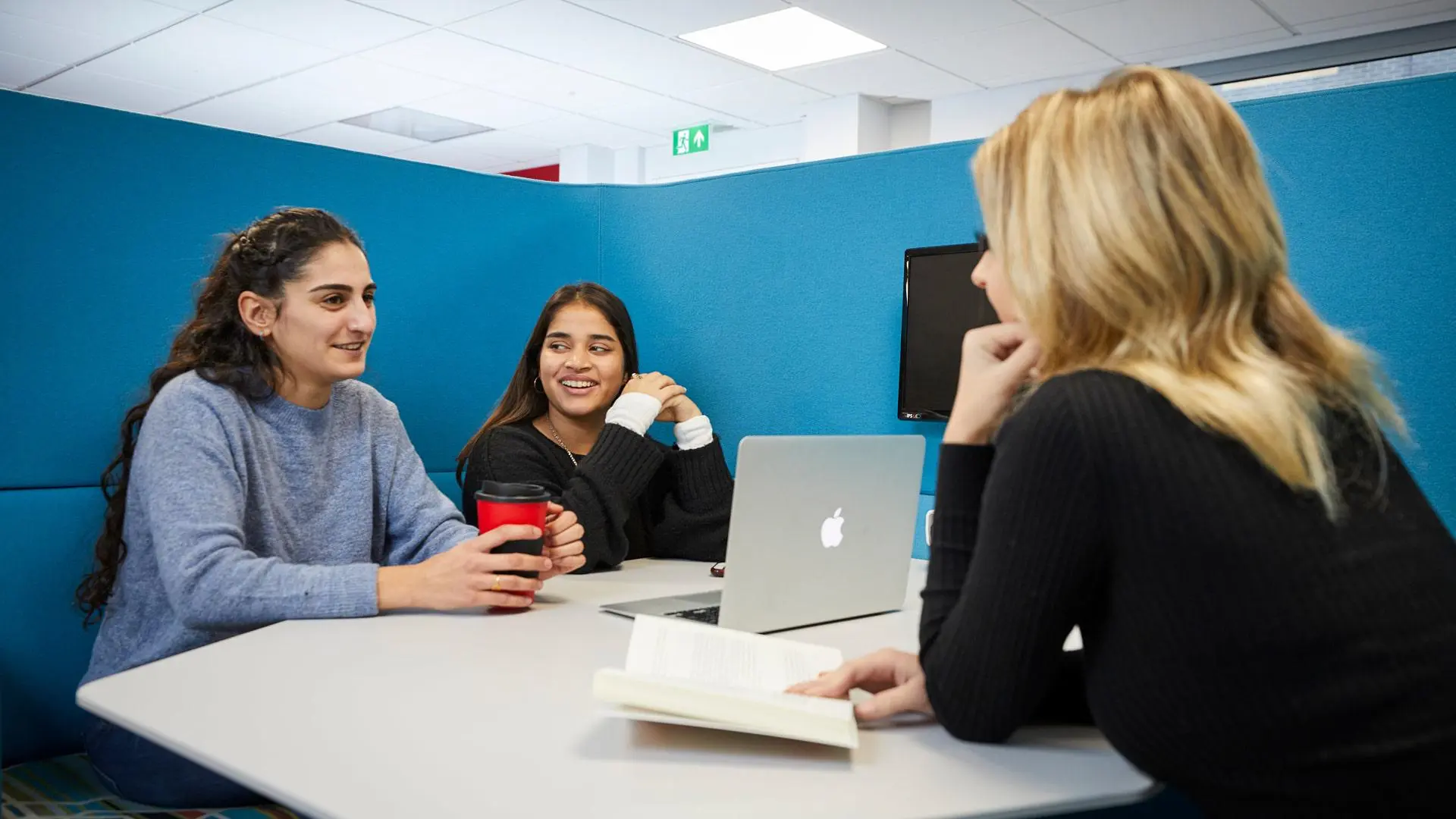 A person explaining the student experience at Solent