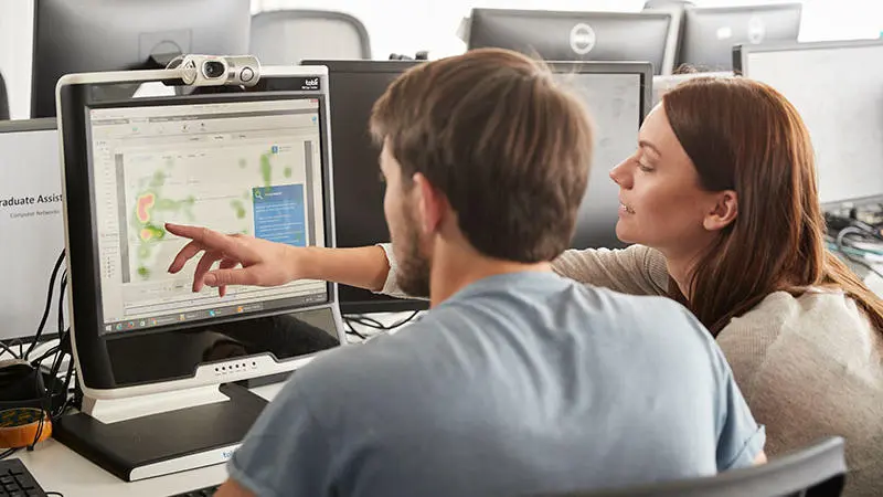 Students in the usability lab