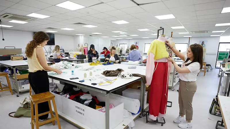 Students in the fashion studio