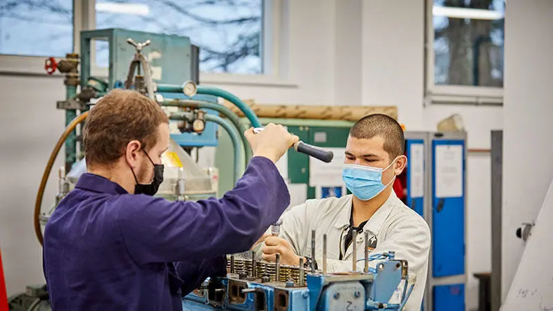 Engineer cadets in the engineering workshop