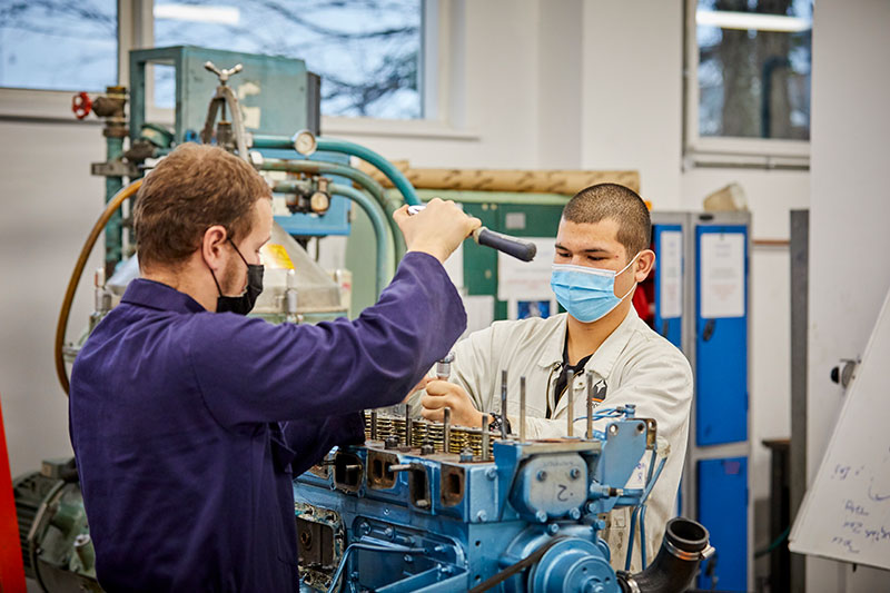 Engineer cadets in the engineering workshop
