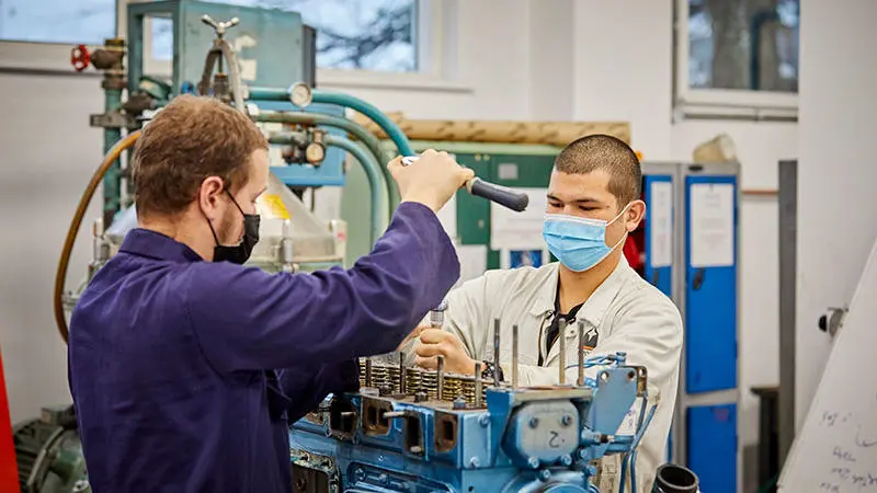 Engineer cadets in the engineering workshop