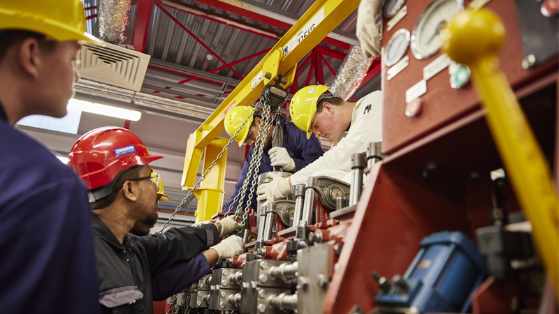 Engineer cadets in the engineering workshop